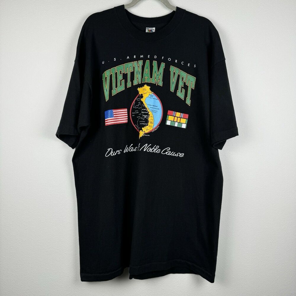 Vintage 1992 Vietnam War Vet T-Shirt Sz 2XL Single Stitch Fruit Of The Loom USA